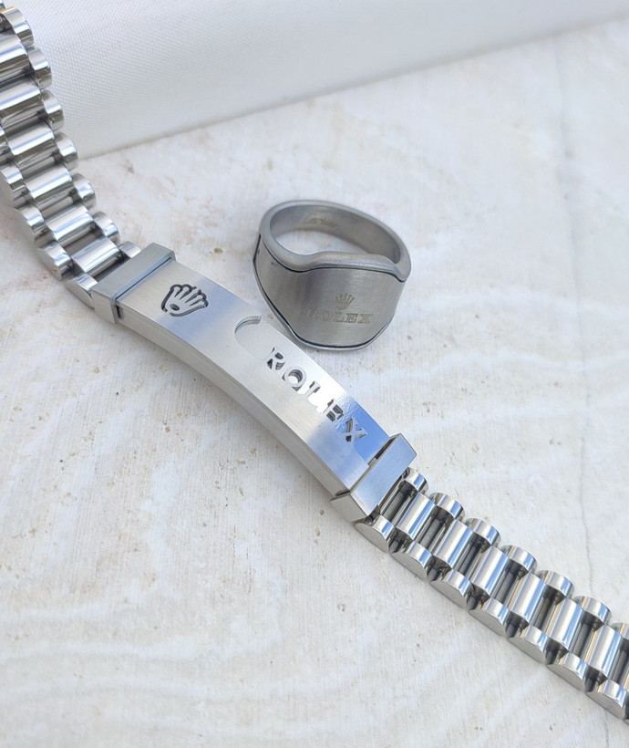 خرید دستبند رولکس مردانه نقره ای استیل