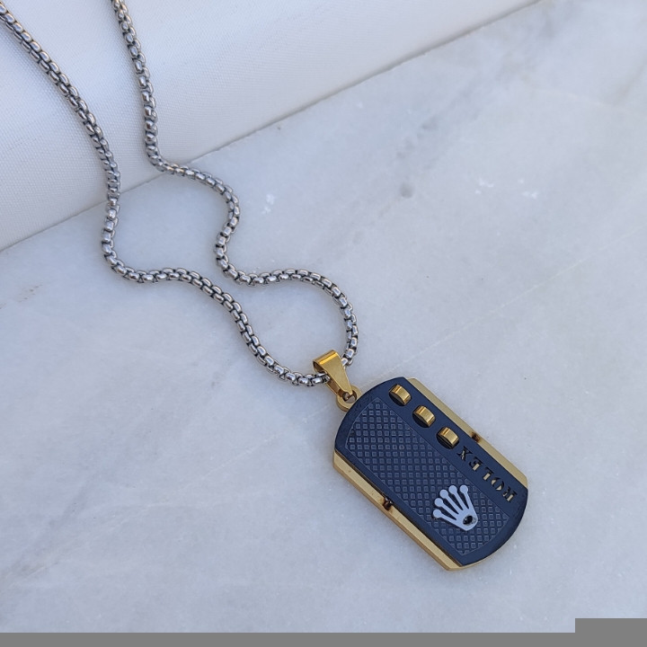 خرید پلاک مشکی مردانه استیل