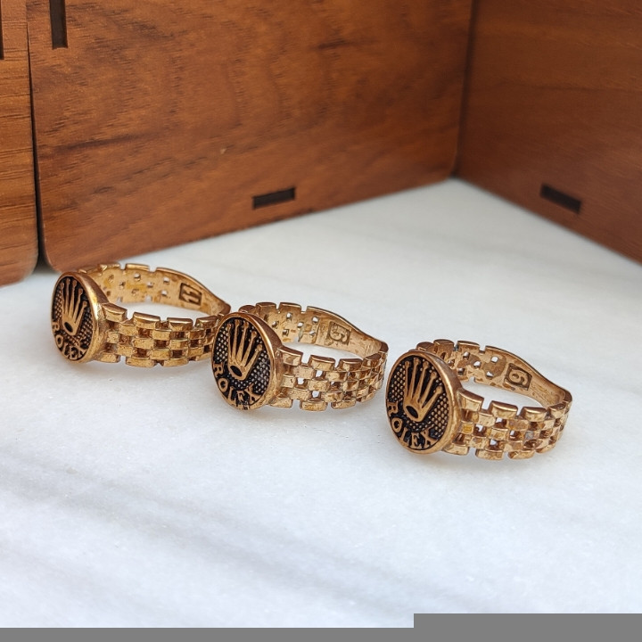 خرید انگشتر مردانه رنگ ثابت طلایی