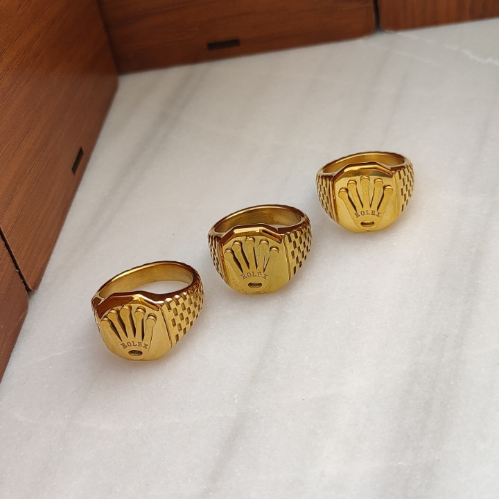 خرید انگشتر رولکس طلایی مردانه استیل