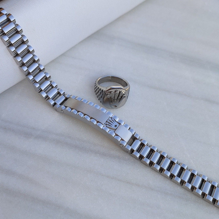 خرید ست دستبند و انگشتر مردانه رنگ ثابت