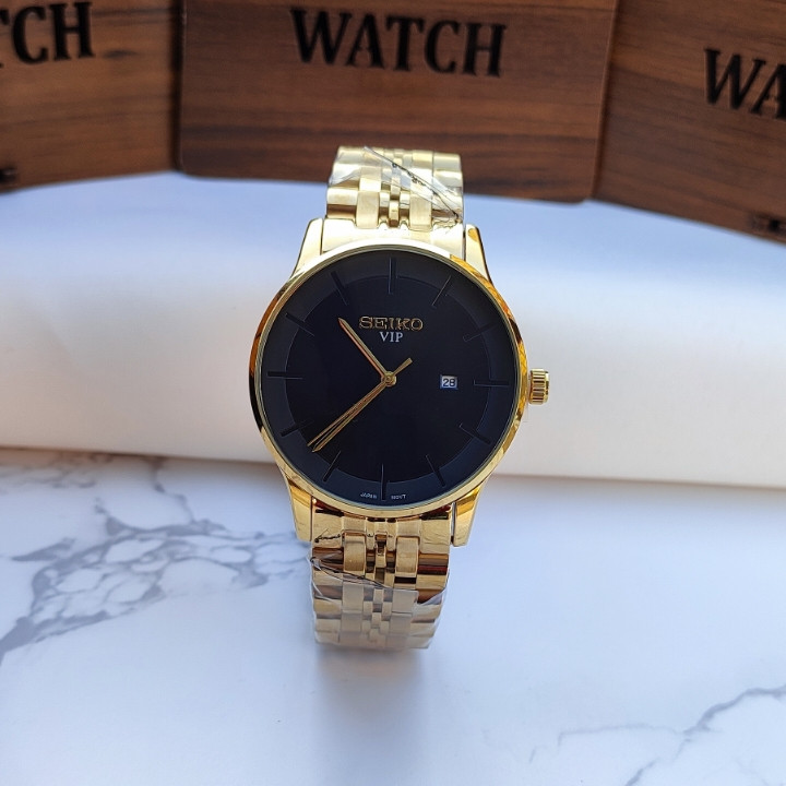 ساعت مردانه سیکو طلایی بند استیل