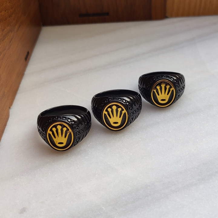 خرید انگشتر مشکی مردانه استیل رنگ ثابت