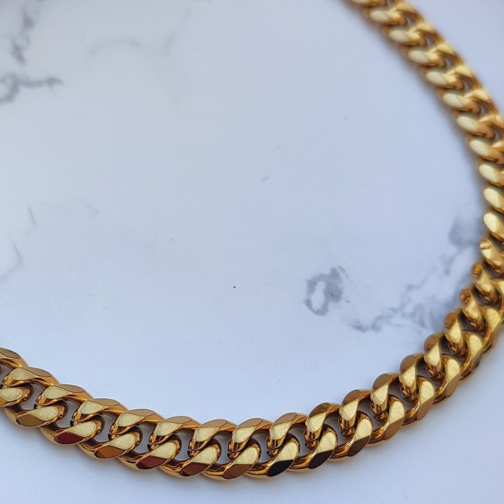 خرید زنجیر طلایی مردانه کارتیر استیل رنگ ثابت