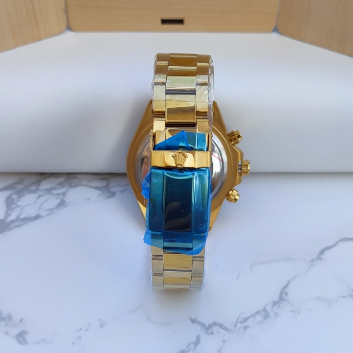 ساعت رولکس بند استیل طلایی مردانه