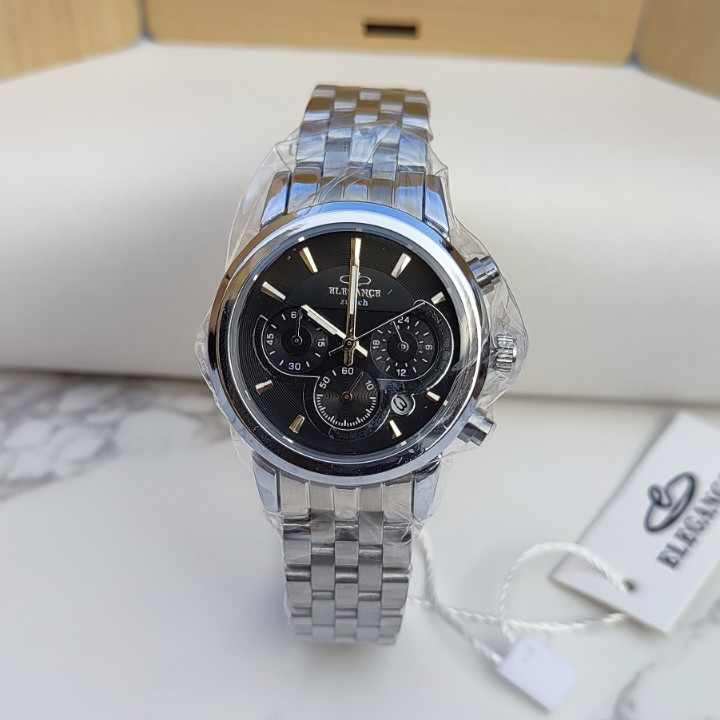 ساعت سه موتور زنانه الگانس نقره ای