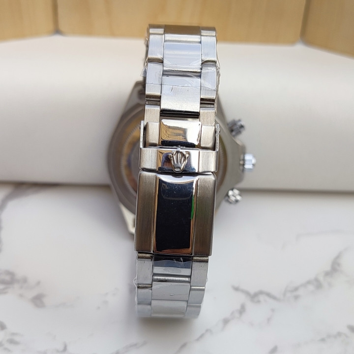 ساعت نقره ای مردانه استیل رولکس سه موتور