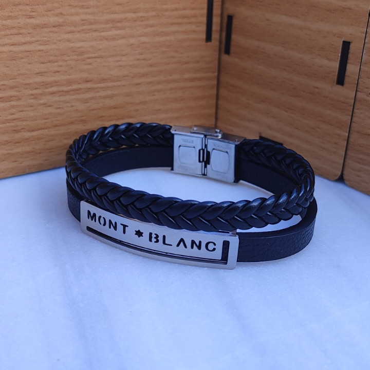 دستبند مون بلان چرمی