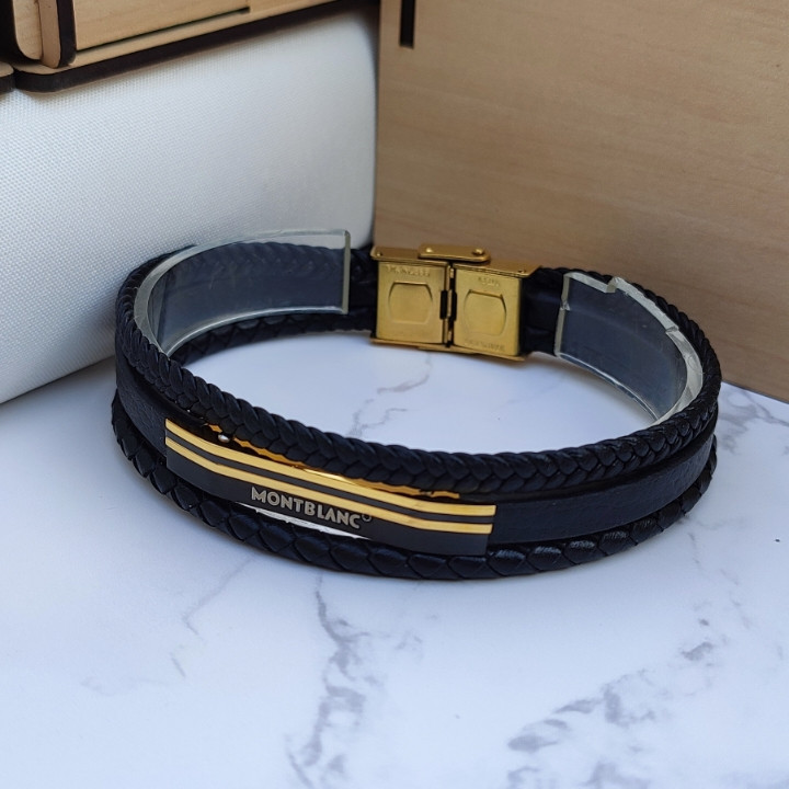 دستبند مونبلان چرمی مردانه