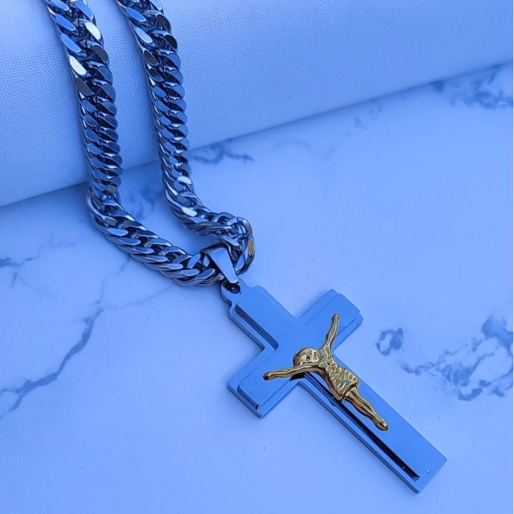 گردنبند صلیب استیل مردانه