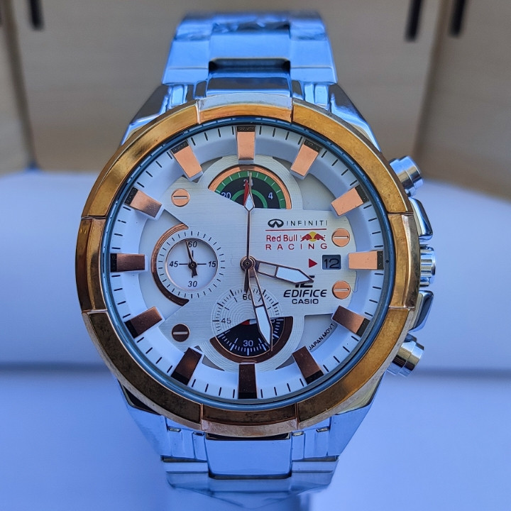 ساعت مردانه کاسیو ادیفایس نقره ای سه موتور