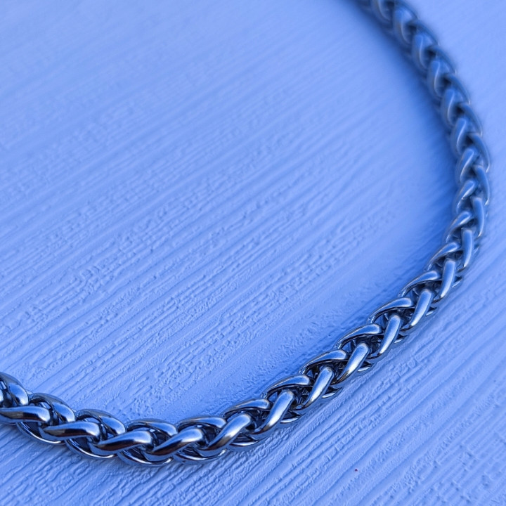 زنجیر طنابی مردانه نقره ای