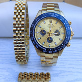 خرید ست دستبند و انگشتر مردانه طلایی شیک