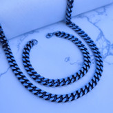 ست دستبند و زنجیر سیاه قلم مردانه