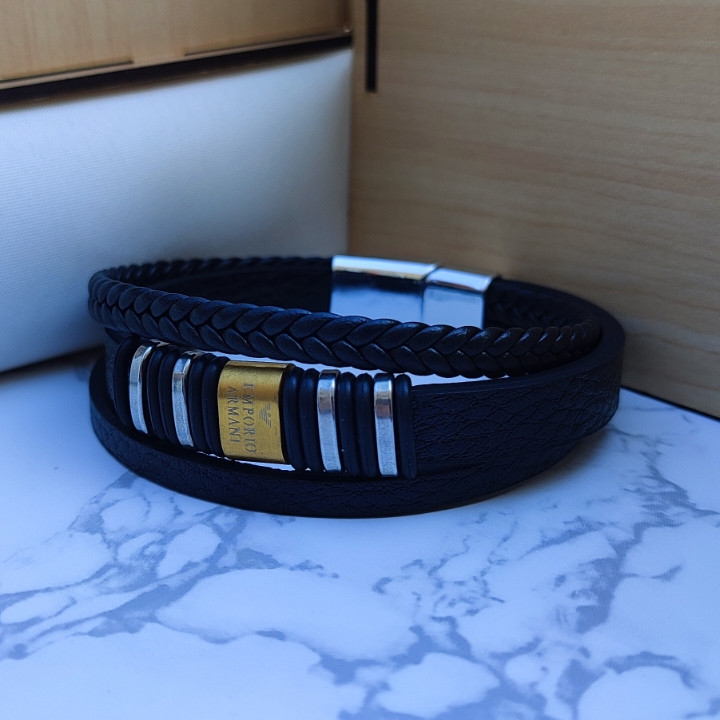 خرید دستبند چرمی مردانه سه دور