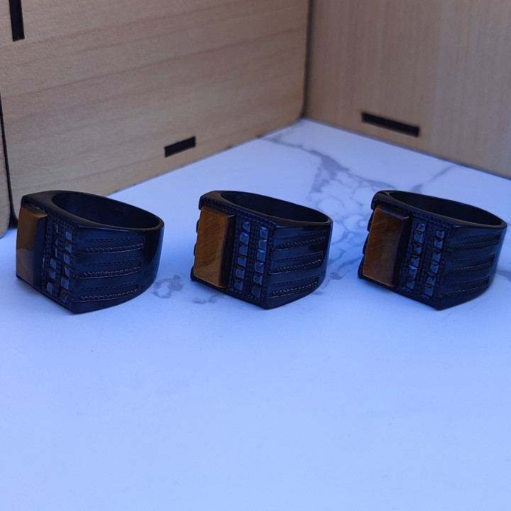 خرید انگشتر نگیندار مردانه استیل رنگ ثابت