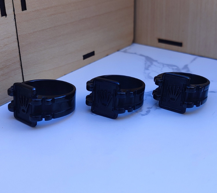 خرید انگشتر مشکی مردانه رنگ ثابت استیل