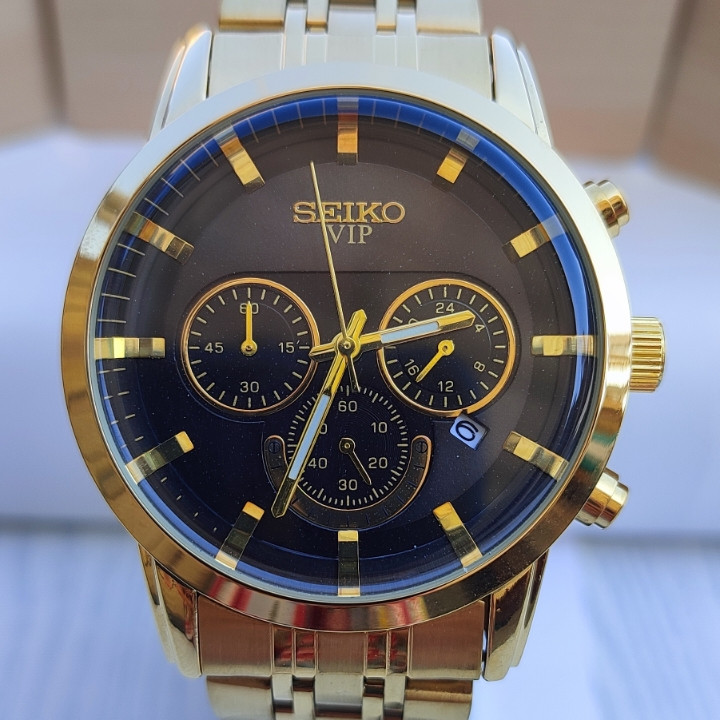 خرید ساعت سه موتور سیکو طلایی مردانه