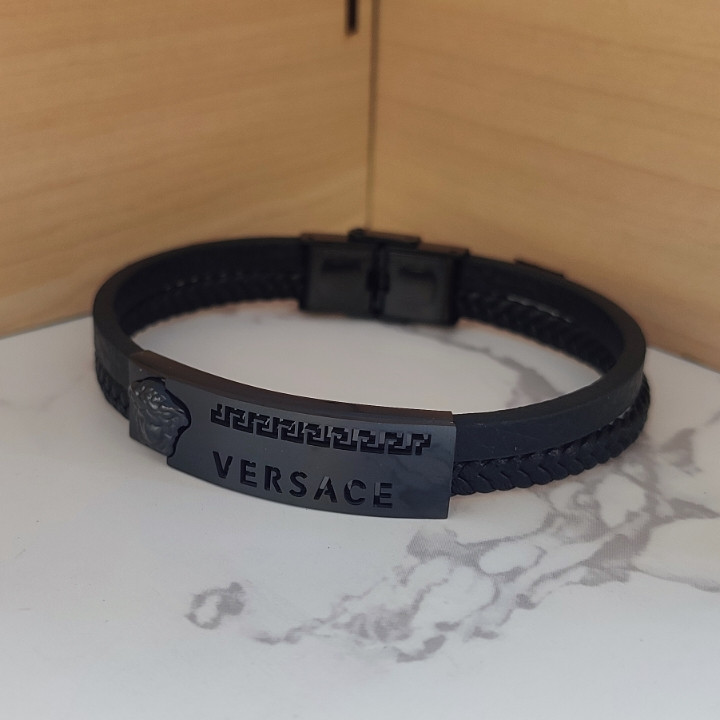 خرید دستبند چرمی مردانه ورساچ