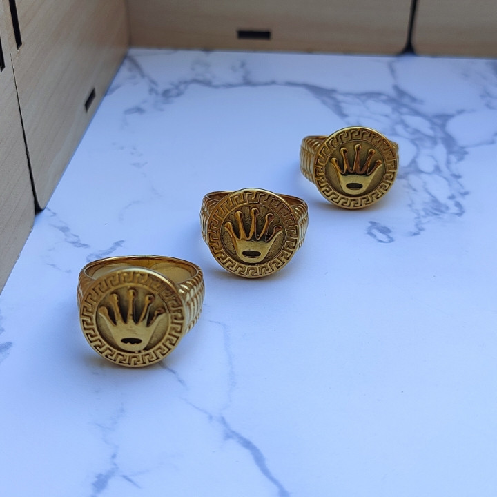 خرید انگشتر استیل مردانه رولکس طلایی