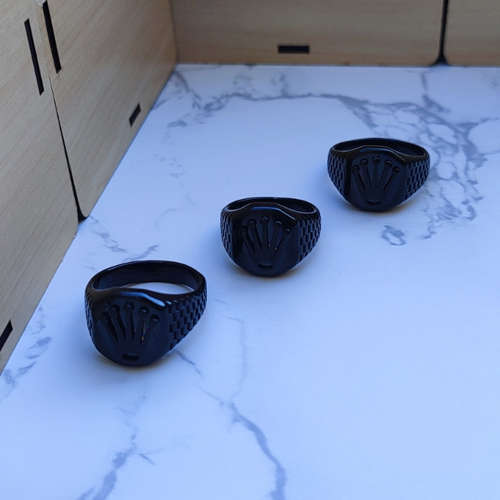 خرید انگشتر رولکس مشکی مردانه رنگ ثابت