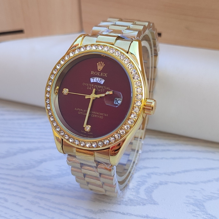 خرید ساعت مردانه طلایی استیل رنگ ثابت