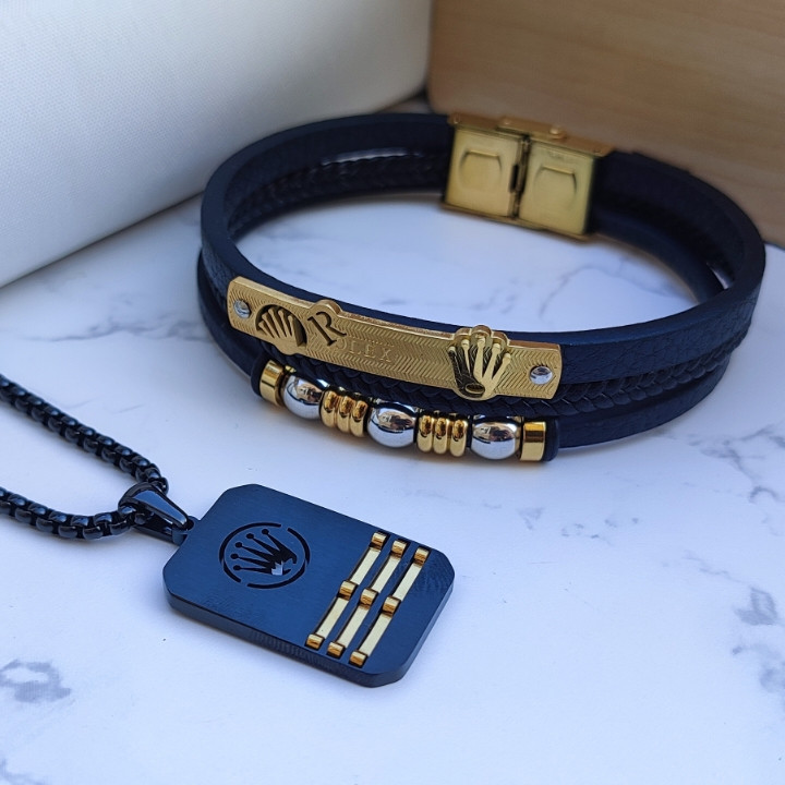 خرید ست گردنبند و دستبند مردانه شیک