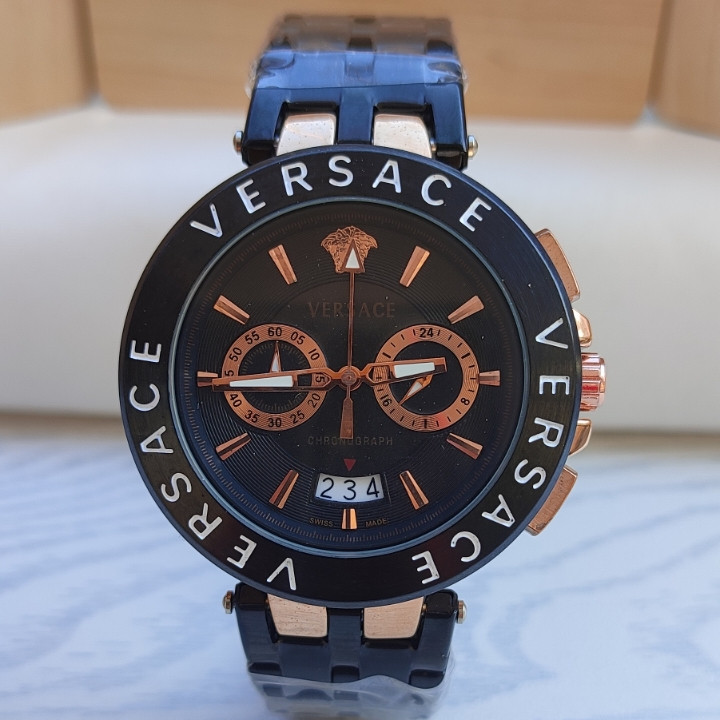 خرید ساعت مردانه ورساچ سه موتور مشکی ارزان شیک