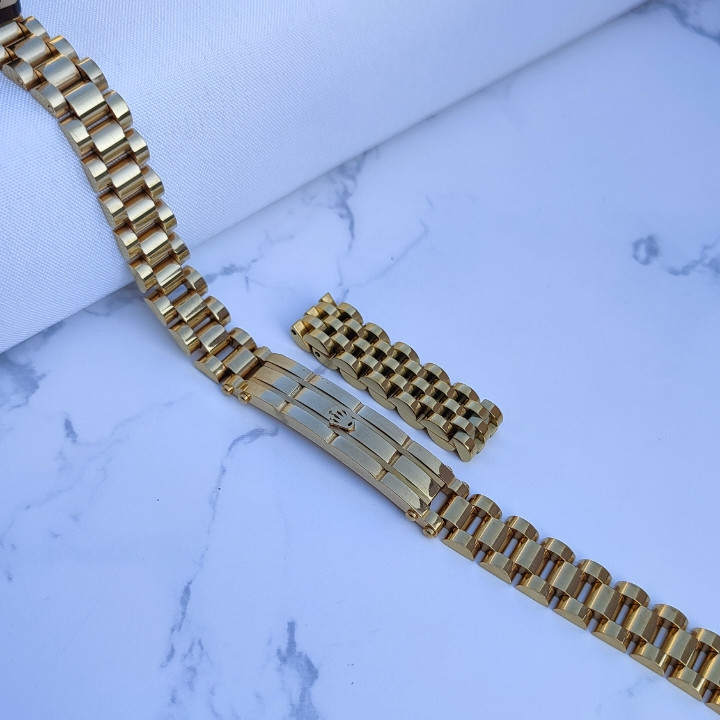 خرید دستبند مردانه طلایی رولکس استیل رنگ ثابت