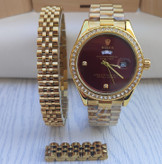 خرید ست ساعت دستبند انگشتر مردانه طلایی