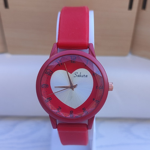 خرید ساعت دخترانه پاستیلی طرح قلب