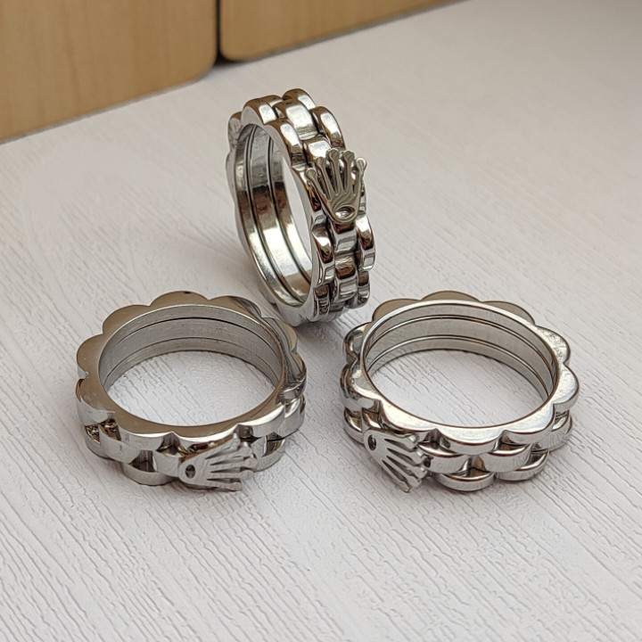 انگشتر پسرانه رولکس استیل نقره ای