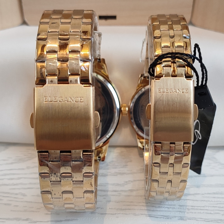 ست ساعت الگانس طلایی زنانه مردانه