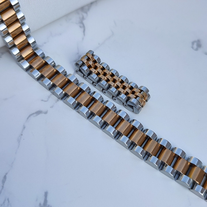 خرید ست دستبند و انگشتر مردانه رزگلد نقره ای رولکس