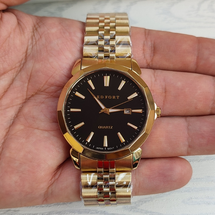 خرید ساعت مردانه لدفورت طلایی گارانتی دار