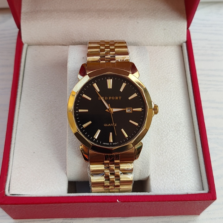 خرید ساعت مردانه لدفورت طلایی استیل