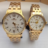 خرید ست ساعت طلایی مردانه زنانه استیل