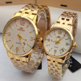 خرید ست ساعت استیل مردانه زنانه طلایی