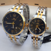 خرید ست ساعت استیل مردانه زنانه الگانس نقره ای طلایی