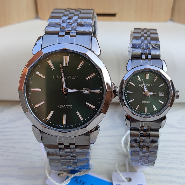 خرید ست ساعت زنانه مردانه مشکی استیل کاپلی