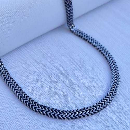 خرید زنجیر سیاه قلم پسرانه رنگ ثابت استیل