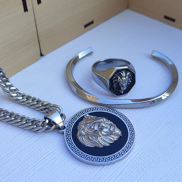 خرید ست گردنبند و دستبند پسرانه رنگ ثابت