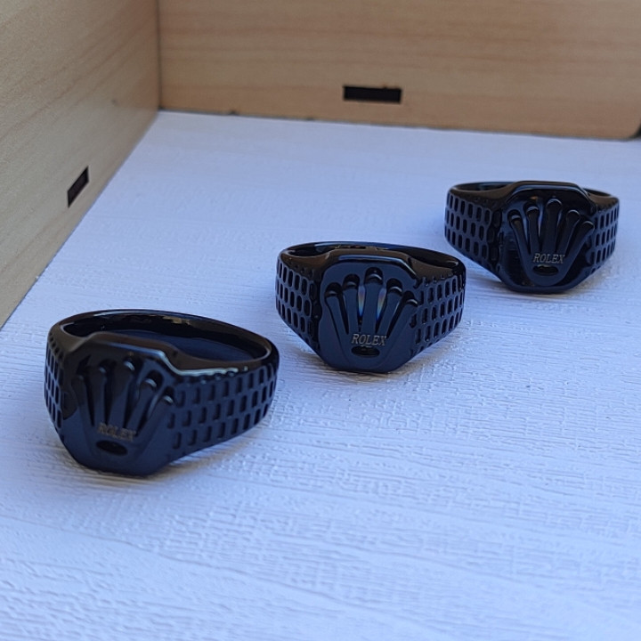 خرید انگشتر مردانه مشکی رولکس رنگ ثابت
