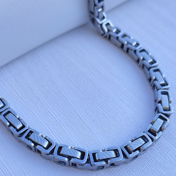 خرید زنجیر بیزانس مردانه استیل رنگ ثابت