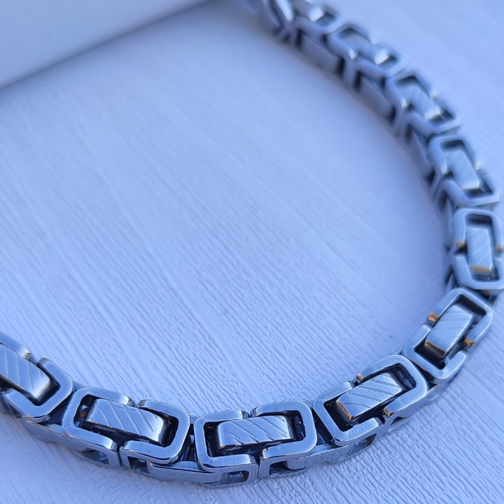 خرید زنجیر مکعبی مردانه استیل رنگ ثابت