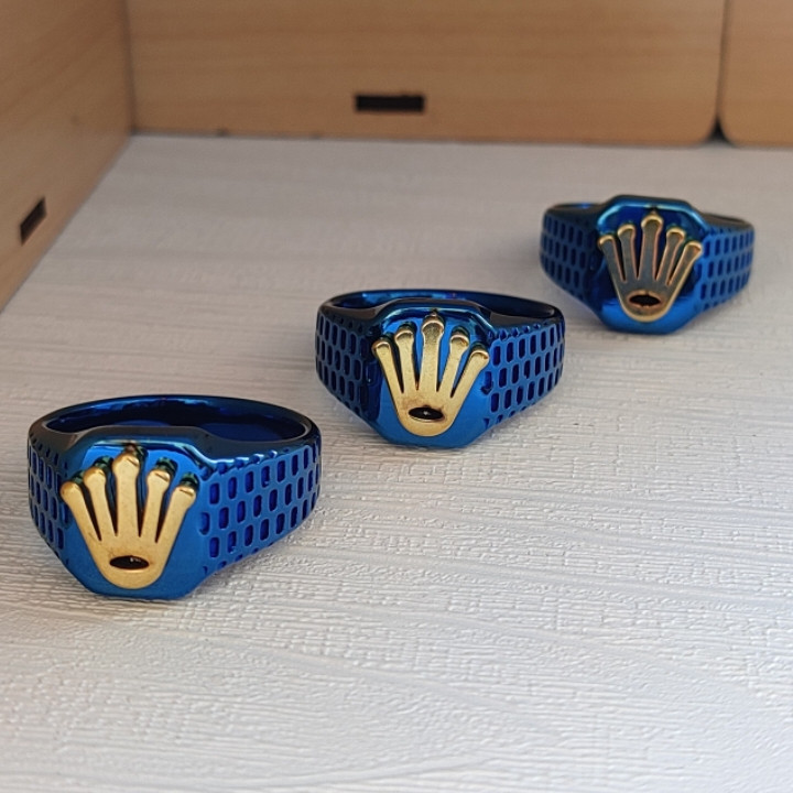 خرید انگشتر رولکس آبی استیل رنگ ثابت قیمت مناسب