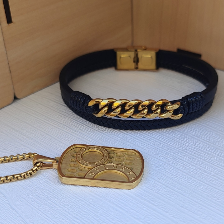 خرید ست دستبند و گردنبند پسرانه شیک