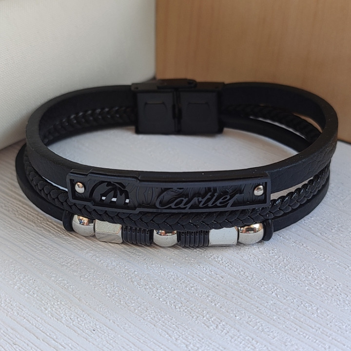 خرید دستبند پسرانه کارتیه چرمی