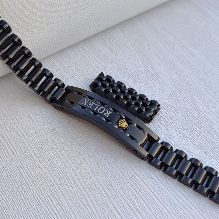 خرید دستبند مشکی مردانه استیل رنگ ثابت رولکس