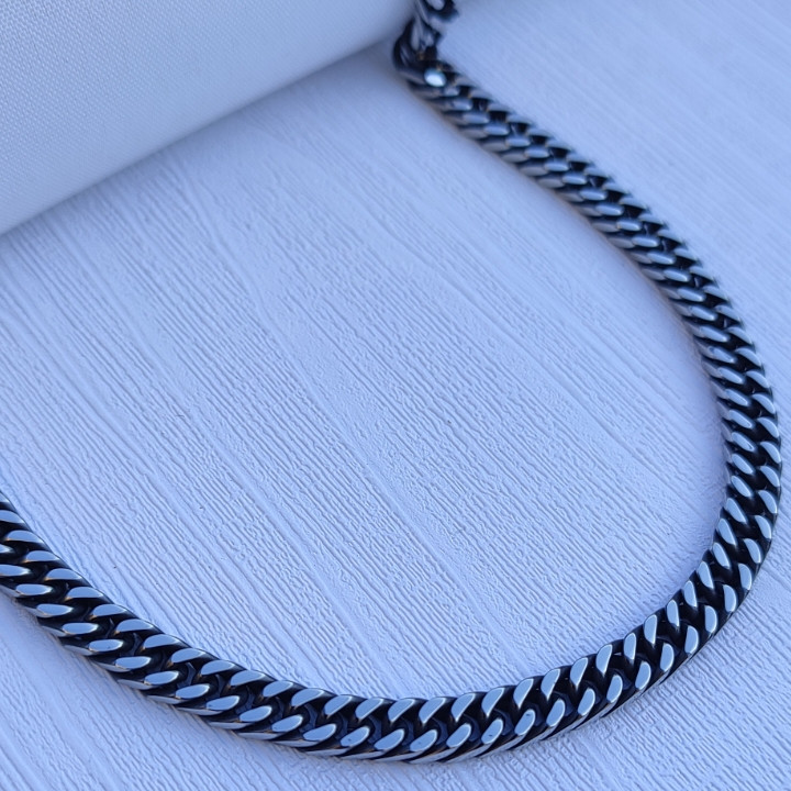 خرید زنجیر سیاه قلم مردانه استیل رنگ ثابت